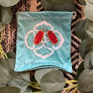 Red and Gold Elle Kendra Scott Earrings